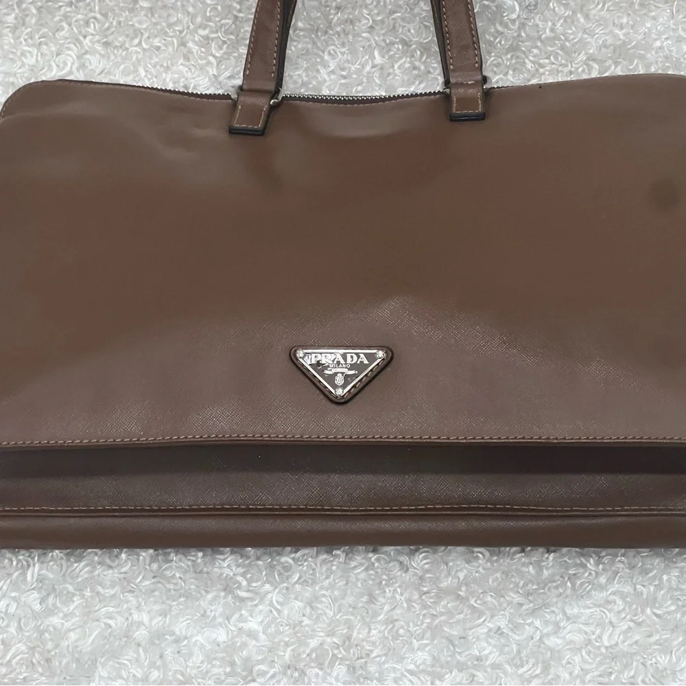 Prada Chocolate Leather Briefcase